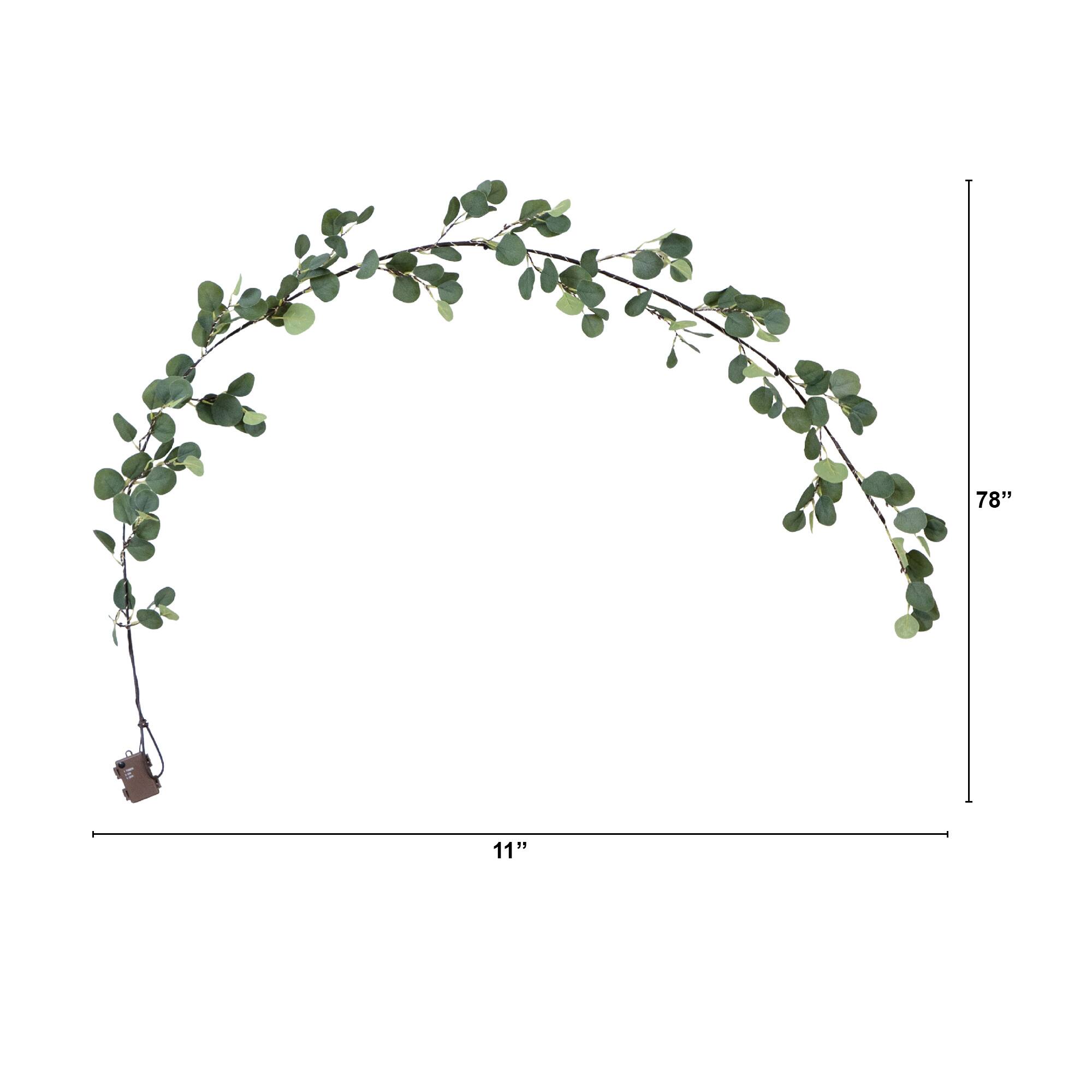 6.5ft. Pre-Lit LED Green Eucalyptus Garland